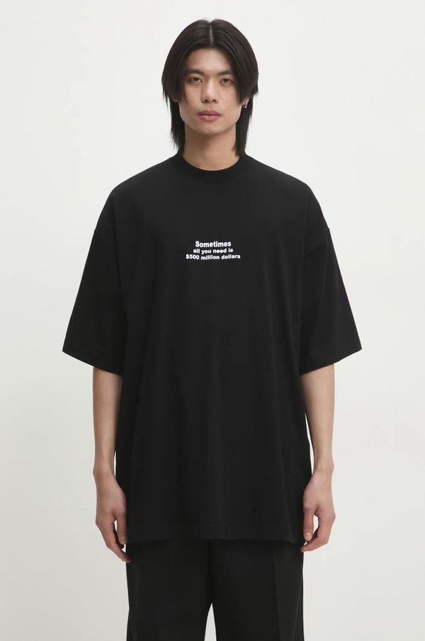 Vetements Pamučna majica VETEMENTS 500 Million Dollars Oversized boja: crna, s tiskom, UA66TR690B
