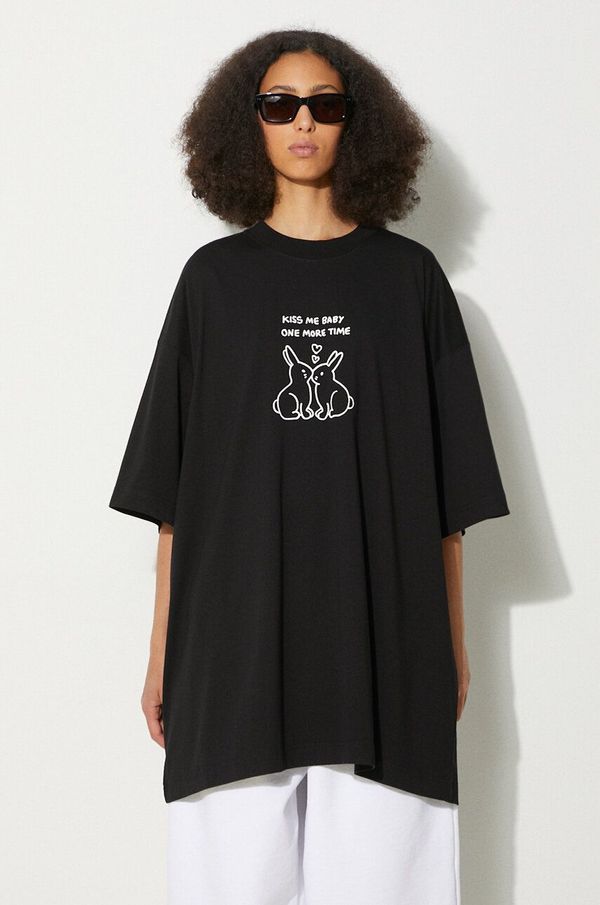 Vetements Pamučna majica VETEMENTS Kissing Bunnies boja: crna, s tiskom, UE64TR240B
