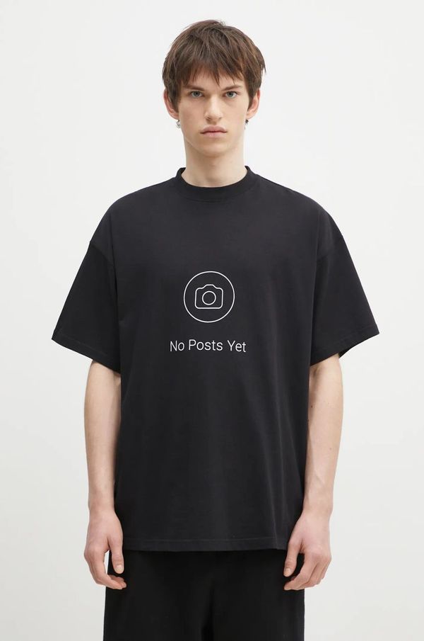 Vetements Pamučna majica VETEMENTS No Posts Regular boja: crna, s tiskom, UA66TR730B