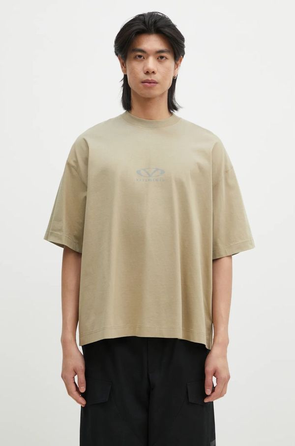 Vetements Pamučna majica VETEMENTS Oval Logo Cropped Boxy boja: bež, s tiskom, UA66TR600T