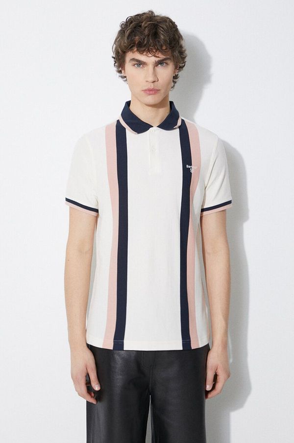 Barbour Pamučna polo majica Barbour Howdon boja: bež, s uzorkom, MML1366