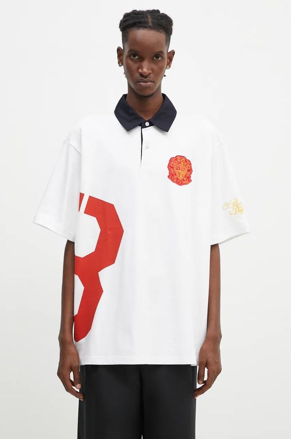 Billionaire Boys Club Pamučna polo majica Billionaire Boys Club College Polo Shirt boja: bijela, s tiskom, B24355