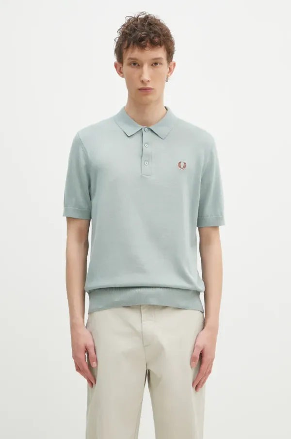 Fred Perry Pamučna polo majica Fred Perry boja: tirkizna, bez uzorka, K9725.959