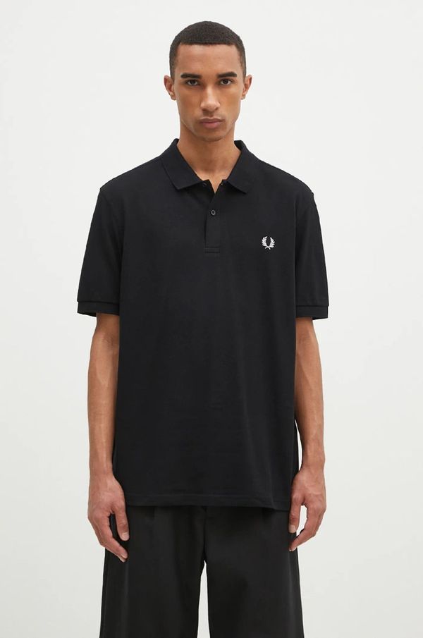 Fred Perry Pamučna polo majica Fred Perry Plain Fred Perry Shirt boja: crna, bez uzorka, M6000.350