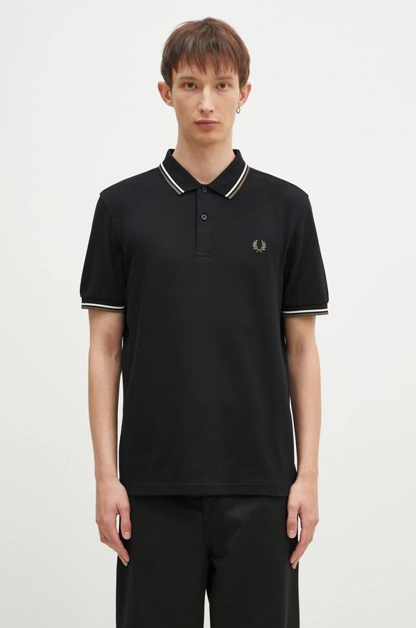 Fred Perry Pamučna polo majica Fred Perry The Twin Tipped Shirt boja: crna, bez uzorka, M3600.W54