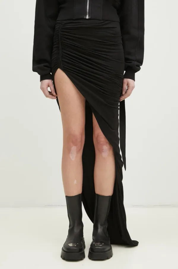 Rick Owens Pamučna suknja Rick Owens Soft Edfu Skirt Long boja: crna, maxi, ravna, DS01E3334.BHDB