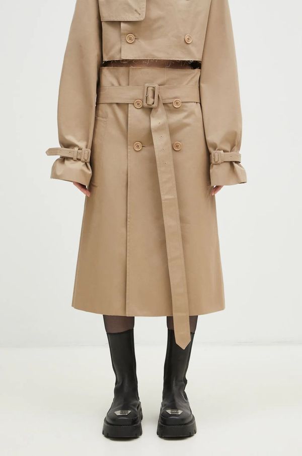 Vetements Pamučna suknja VETEMENTS Deconstructed Trenchcoat boja: bež, mini, ravna, WA66SK400S