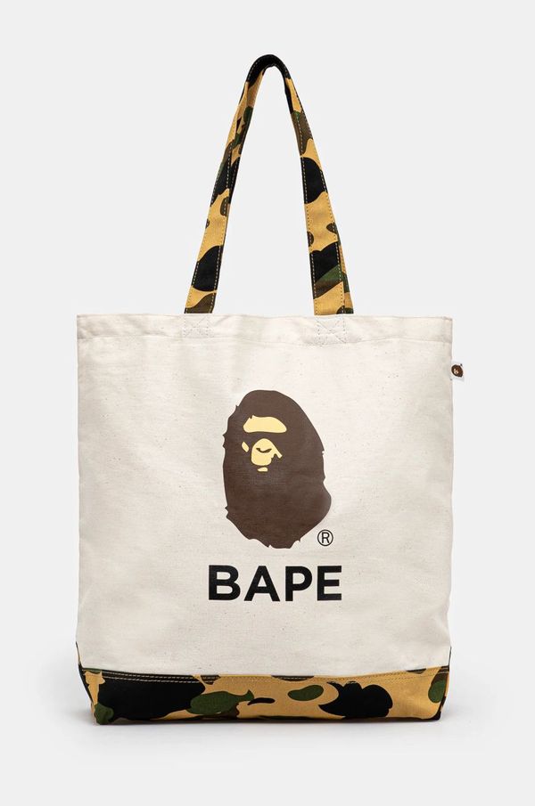 A Bathing Ape Pamučna torba A Bathing Ape 1St Camo Ape Head Tote Bag boja: bež, 1K80189009