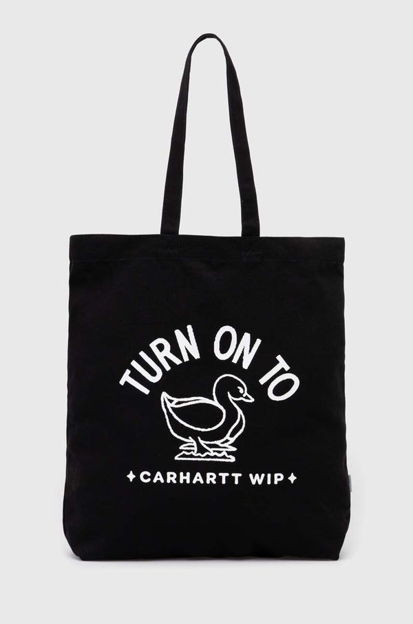 Carhartt WIP Pamučna torba Carhartt WIP Stamp Tote boja: crna, I033629.0D2XX