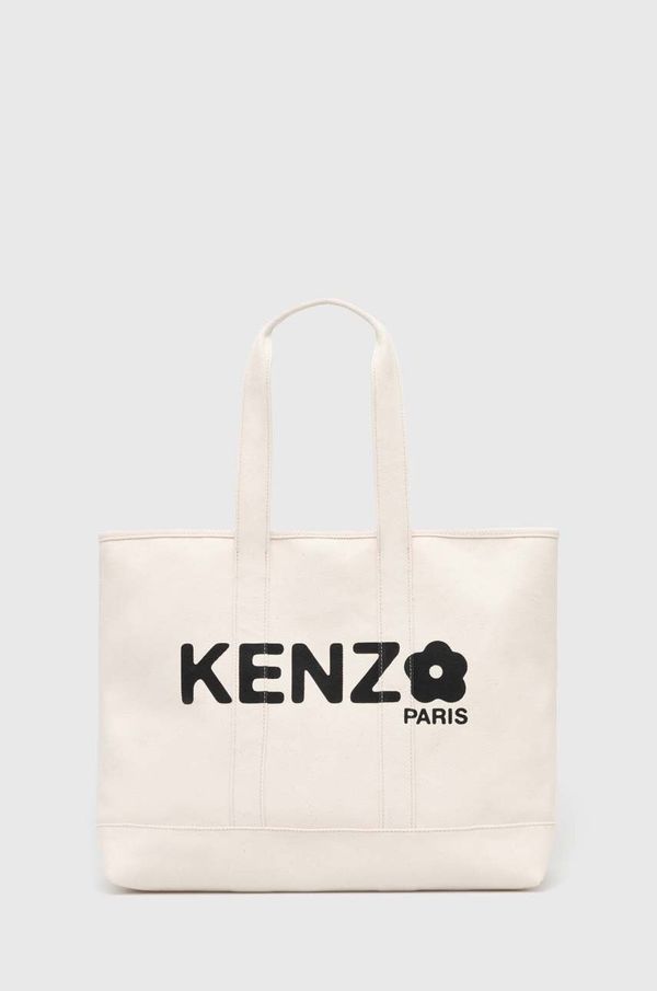 Kenzo Pamučna torba Kenzo Utility Large Tote Bag boja: bež, FE68SA911F36.03