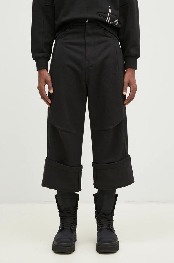 Ader Error Pamučne hlače Ader Error boja: crna, ravni kroj, BN01FWBT0102BK