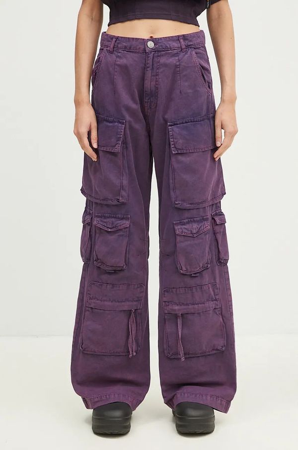 Alpha Industries Pamučne hlače Alpha Industries Multipocket Pant boja: ljubičasta, široke, visoki struk, 148022