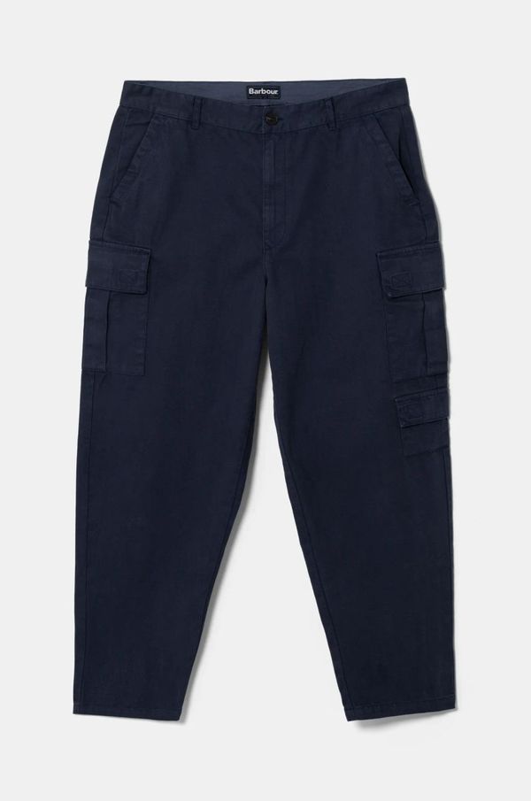 Barbour Pamučne hlače Barbour boja: tamno plava, cargo kroj, MTR0754NY91