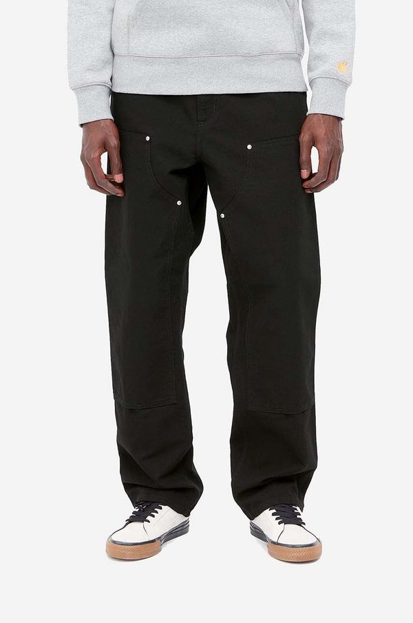Carhartt WIP Pamučne hlače Carhartt WIP Double Knee Pant boja: crna, ravni kroj, I031501-BLACK