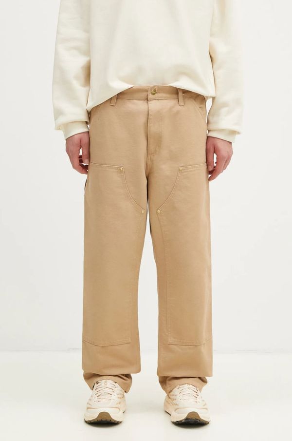 Carhartt WIP Pamučne hlače Carhartt WIP Double Knee Pant boja: smeđa, ravni kroj, I031501.700