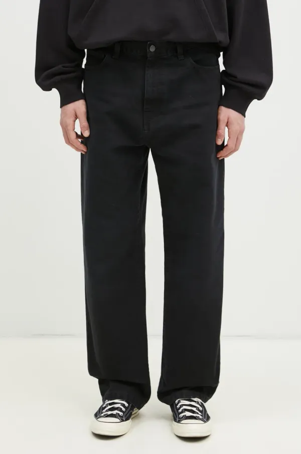 Carhartt WIP Pamučne hlače Carhartt WIP Landon Pant boja: crna, ravni kroj, I034318.894O