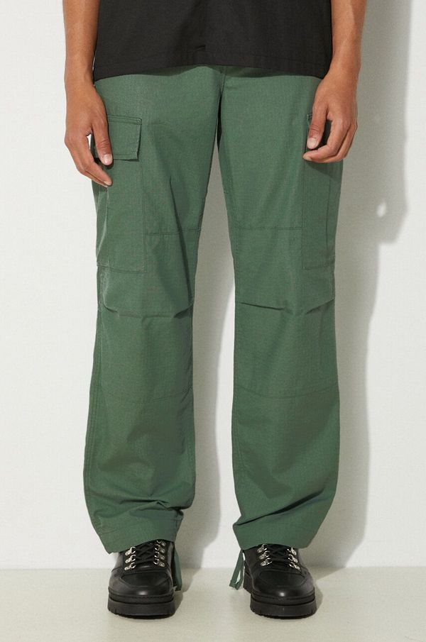 Carhartt WIP Pamučne hlače Carhartt WIP Regular Cargo Pant boja: zelena, ravni kroj, I032467.29N02