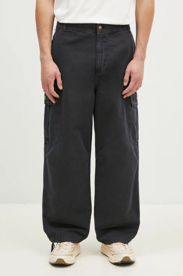 Carhartt WIP Pamučne hlače Carhartt WIP Stanton Cargo Pant boja: siva, ravni kroj, I033825.894J