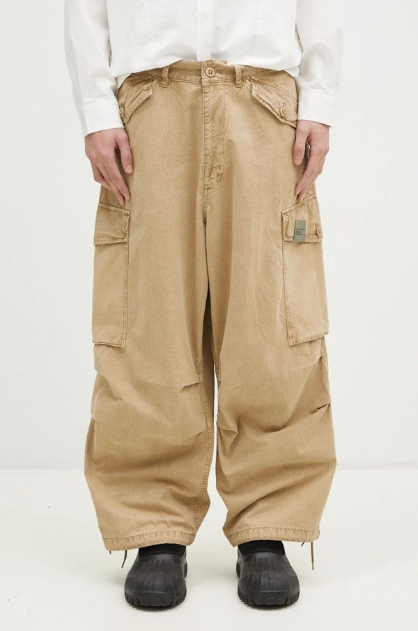 Neighborhood Pamučne hlače NEIGHBORHOOD boja: bež, cargo kroj, 242SPNH.PTM01