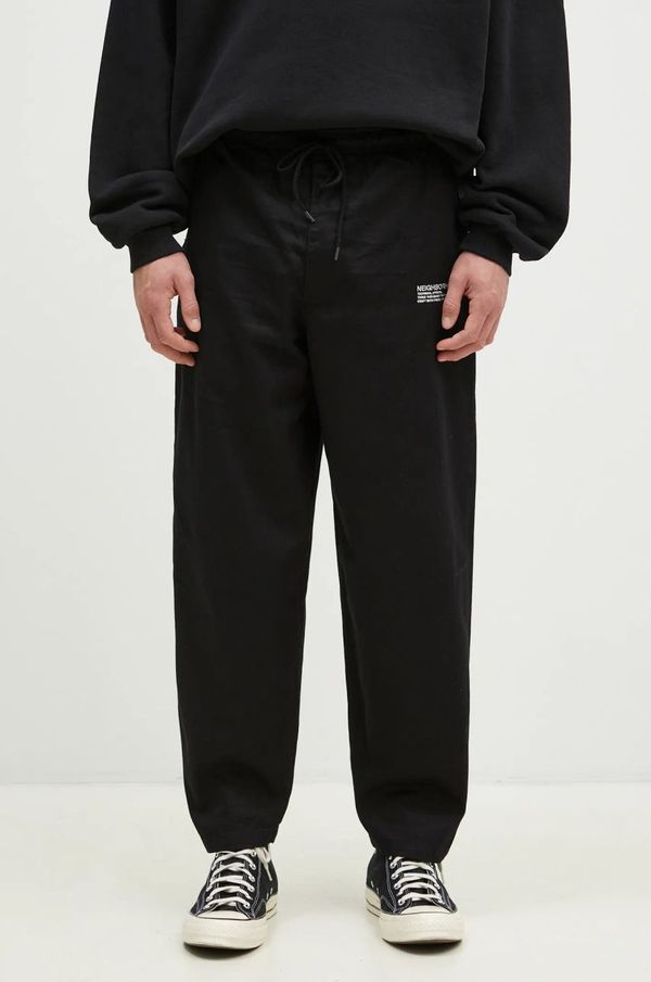 Neighborhood Pamučne hlače NEIGHBORHOOD Easy Pants boja: crna, ravni kroj, 242TSNH.PTM02