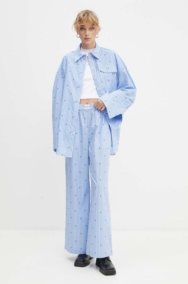 Rotate Pamučne hlače Rotate ravni kroj, visoki struk