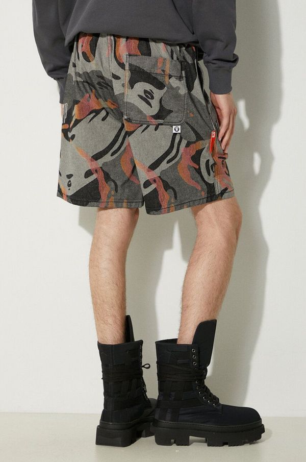 AAPE Pamučne kratke hlače AAPE boja: siva, AAPSPMA690XXM