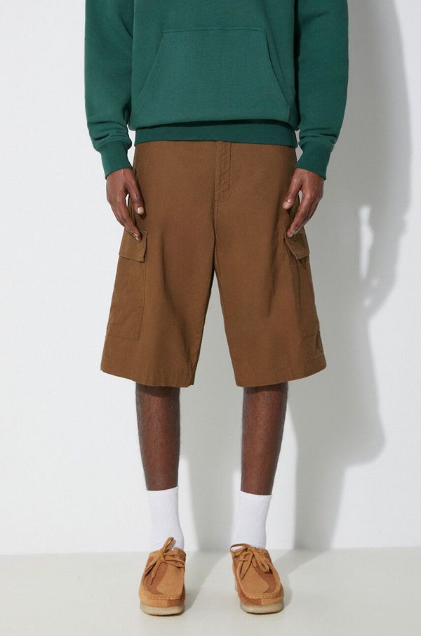 Carhartt WIP Pamučne kratke hlače Carhartt WIP Regular Cargo boja: smeđa, I028246.1ZD02