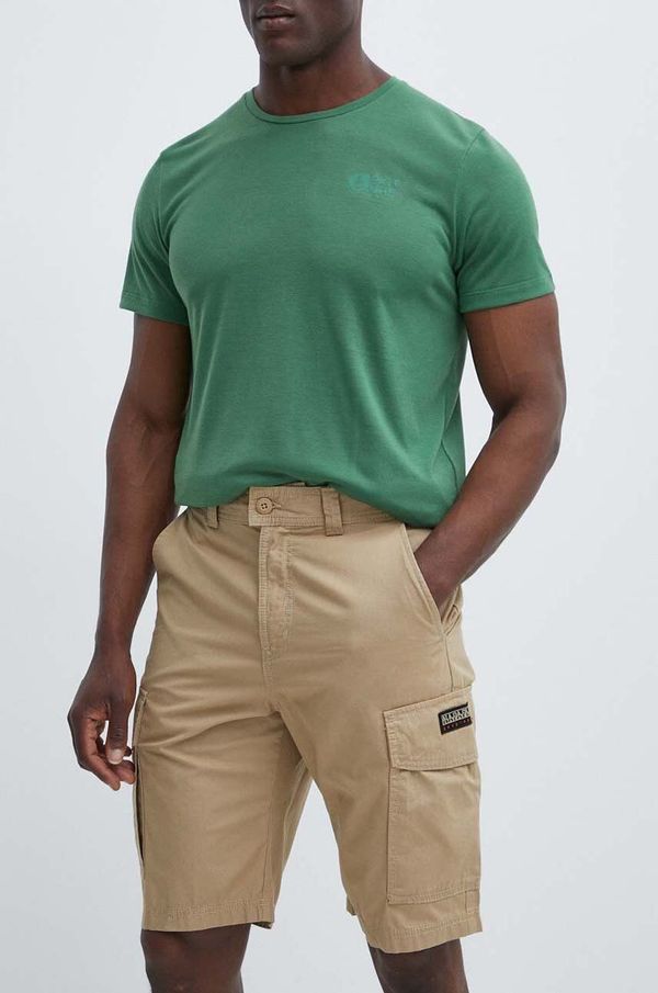 Napapijri Pamučne kratke hlače Napapijri N-Maranon Cargo boja: bež, NP0A4H1RN1E1