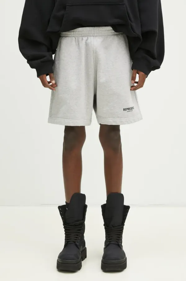 Represent Pamučne kratke hlače Represent Owners Club Shorts za muškarce, boja: siva, melanž, OCM100004.158