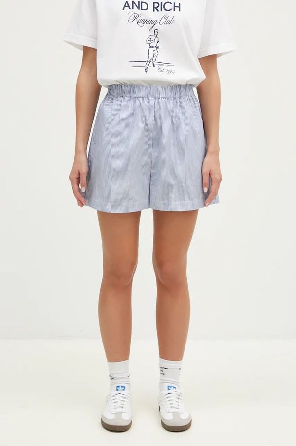 Sporty & Rich Pamučne kratke hlače Sporty & Rich SRC s uzorkom, visoki struk, SH009S409SN