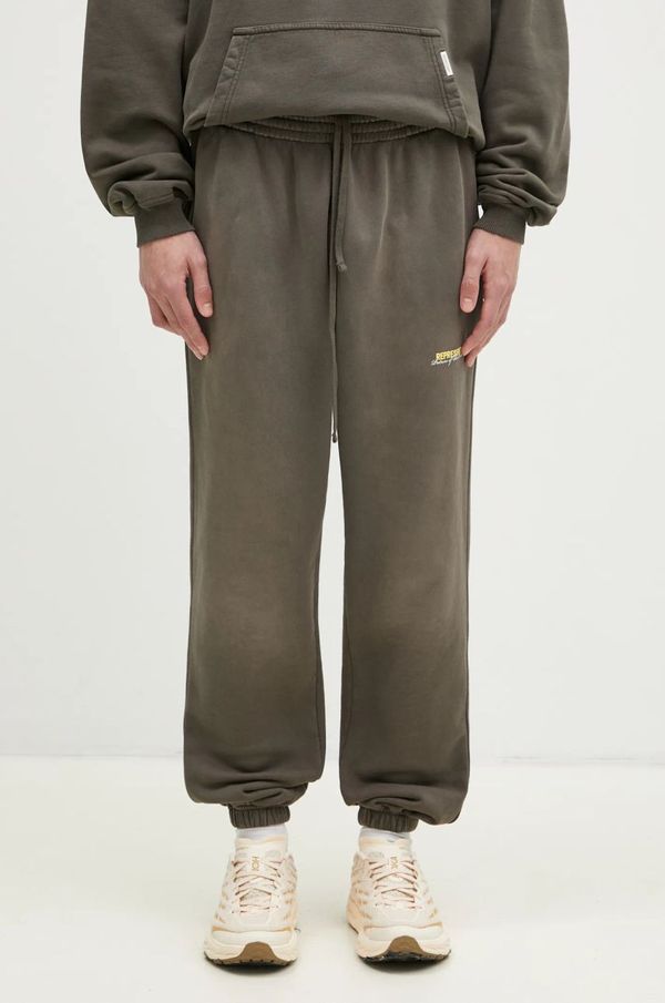 Represent Pamučni donji dio trenirke Represent Patron Of The Club Sweatpant boja: zelena, ravni kroj, MLM4278.16