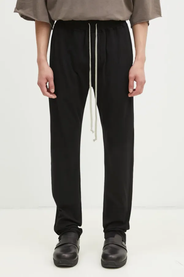 Rick Owens Pamučni donji dio trenirke Rick Owens Berlin Drawstring boja: crna, bez uzorka, DU01E3392.RN