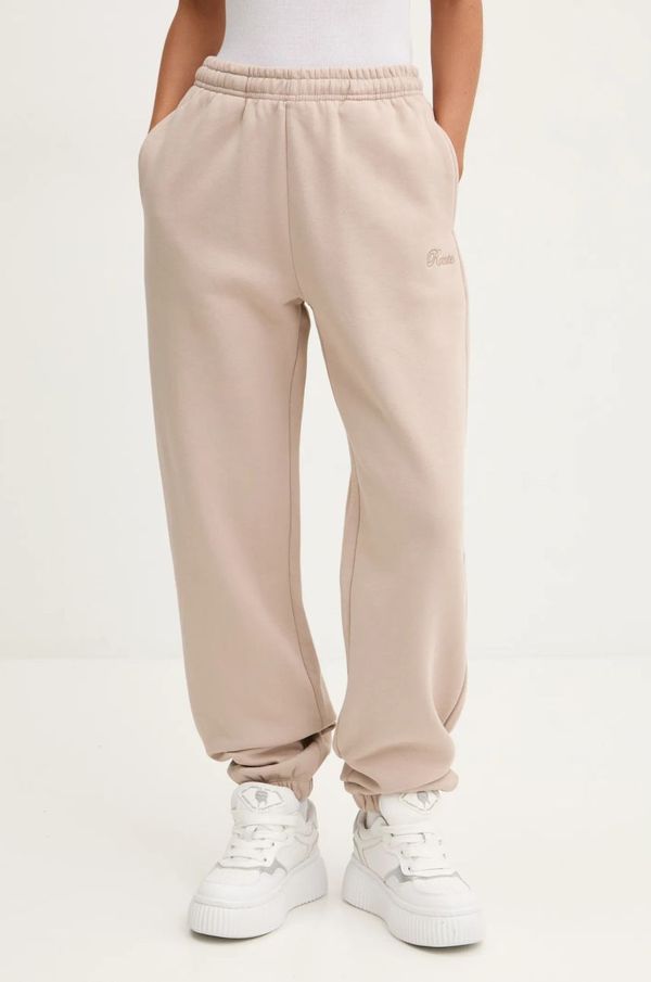 Rotate Pamučni donji dio trenirke Rotate boja: bež, bez uzorka, 1134242313