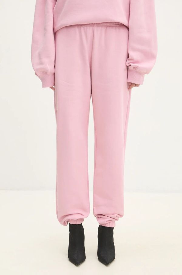 Rotate Pamučni donji dio trenirke Rotate boja: ružičasta, bez uzorka, 1134301986