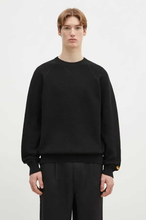 Carhartt WIP Pamučni pulover Carhartt WIP Chase Sweater boja: crna, I028581.00FXX