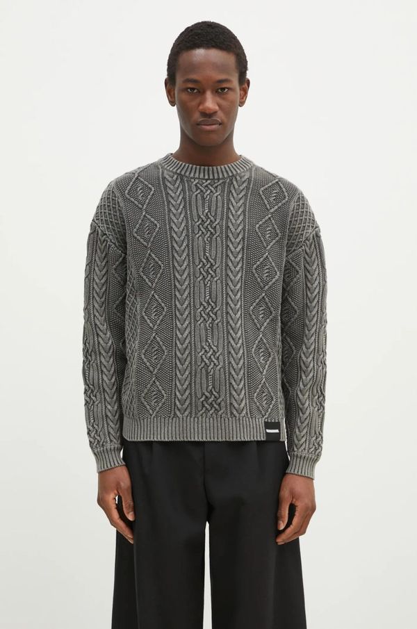 Neighborhood Pamučni pulover NEIGHBORHOOD za muškarce, boja: siva, 24213NH.KNM01