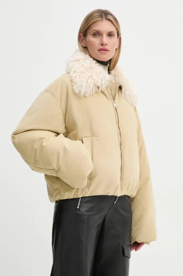 Nanushka Pernata jakna Nanushka ZACHARIE za žene, boja: bež, za zimu, oversize, NU24FWOW45873