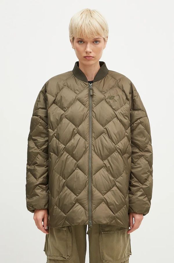 New Balance Pernata jakna New Balance Pinnacle Bomber za žene, boja: zelena, za zimu, oversize, WJ43503DMO