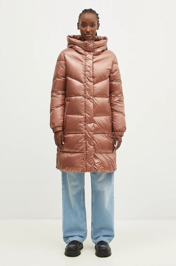 Woolrich Pernata jakna Woolrich Aliquippa Long Puffer Jacket za žene, boja: smeđa, za zimu, CFWWOU0926FRUT3085