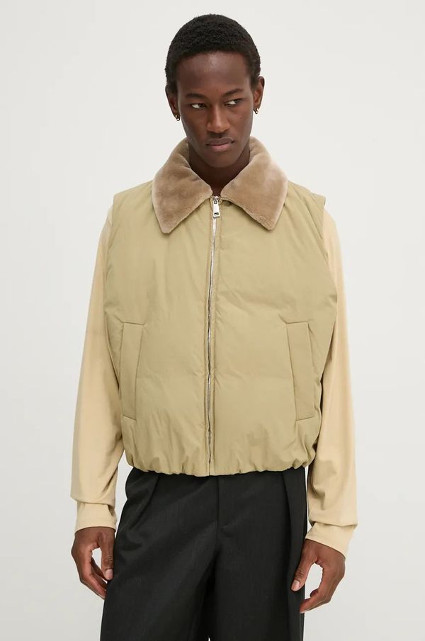 Nanushka Pernati prsluk Nanushka MEXIM za muškarce, boja: bež, NU24PFJK01579