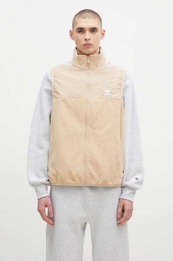 adidas Originals Prsluk adidas Originals Fleece Vest za muškarce, boja: bež, za prijelazno razdoblje, IZ2483