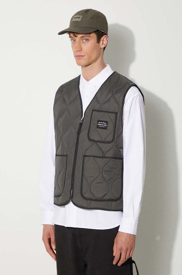 Awake NY Prsluk Awake NY Quilted Vest za muškarce, boja: siva, za prijelazno razdoblje, SP24-OT003