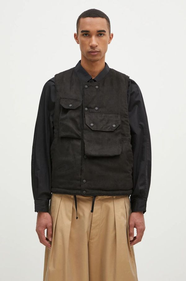 Engineered Garments Prsluk Engineered Garments Cover Vest za muškarce, boja: crna, za prijelazno razdoblje, 24F1C003.CT275