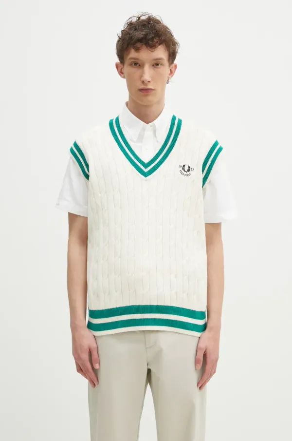 Fred Perry Prsluk Fred Perry za muškarce, boja: bež, K9721.560