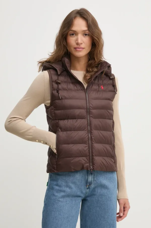 Polo Ralph Lauren Prsluk Polo Ralph Lauren za žene, boja: smeđa, za zimu, 211958935