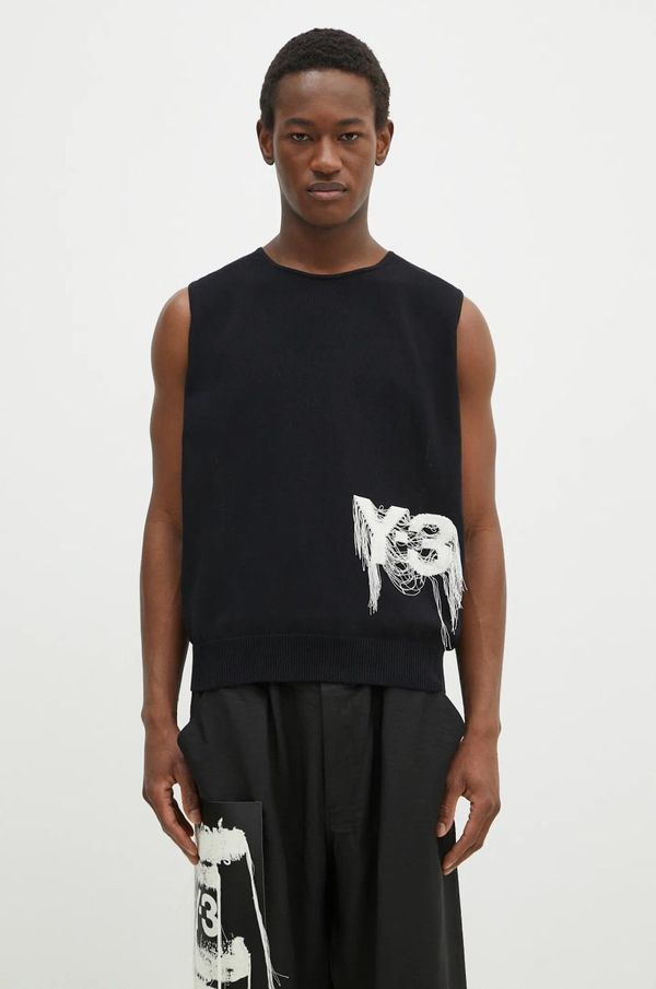 Y-3 Prsluk Y-3 Knit Vest za muškarce, boja: crna, JN1983