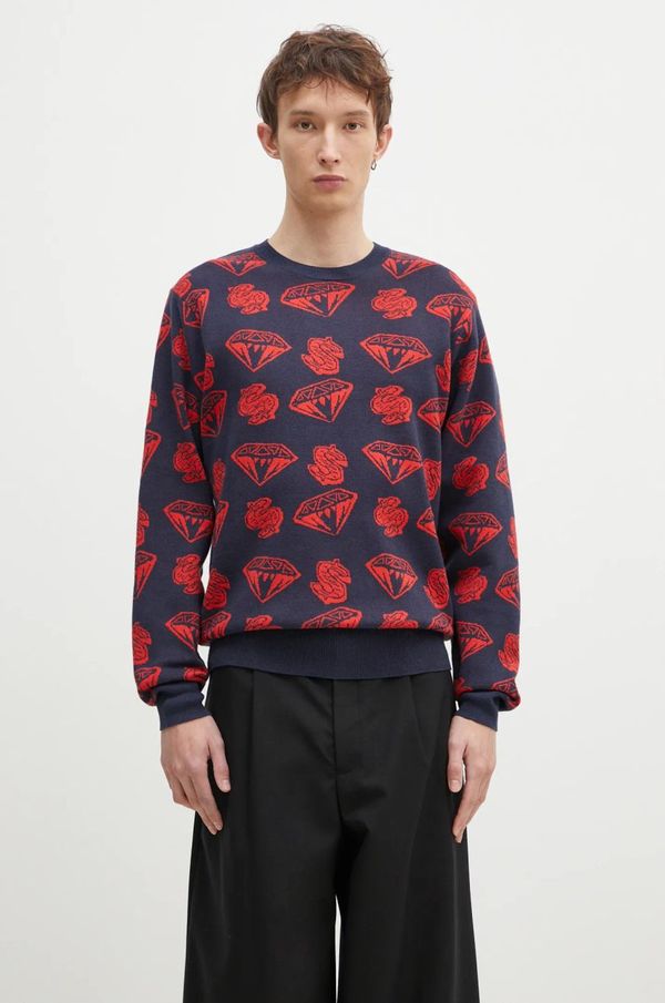 Billionaire Boys Club Pulover s dodatkom vune Billionaire Boys Club Diamonds & Dollars Knitted Jumper za muškarce, boja: tamno plava, B24223