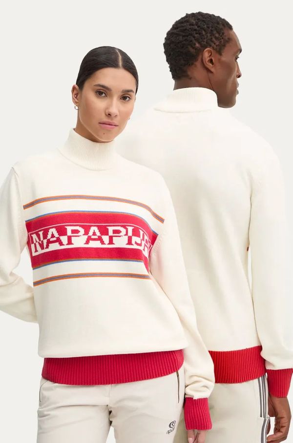 Napapijri Pulover s dodatkom vune Napapijri D-Sardona boja: bež, s poludolčevitom, NP0A4I2AN1J1