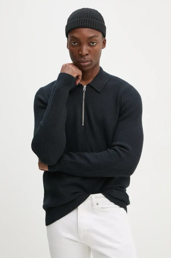 Samsoe Samsoe Pulover Samsoe Samsoe za muškarce, boja: tamno plava, lagani, M24400023