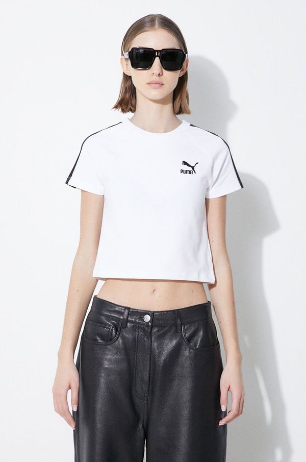 Puma Majica kratkih rukava Puma Iconic T7 za žene, boja: bijela, 625598